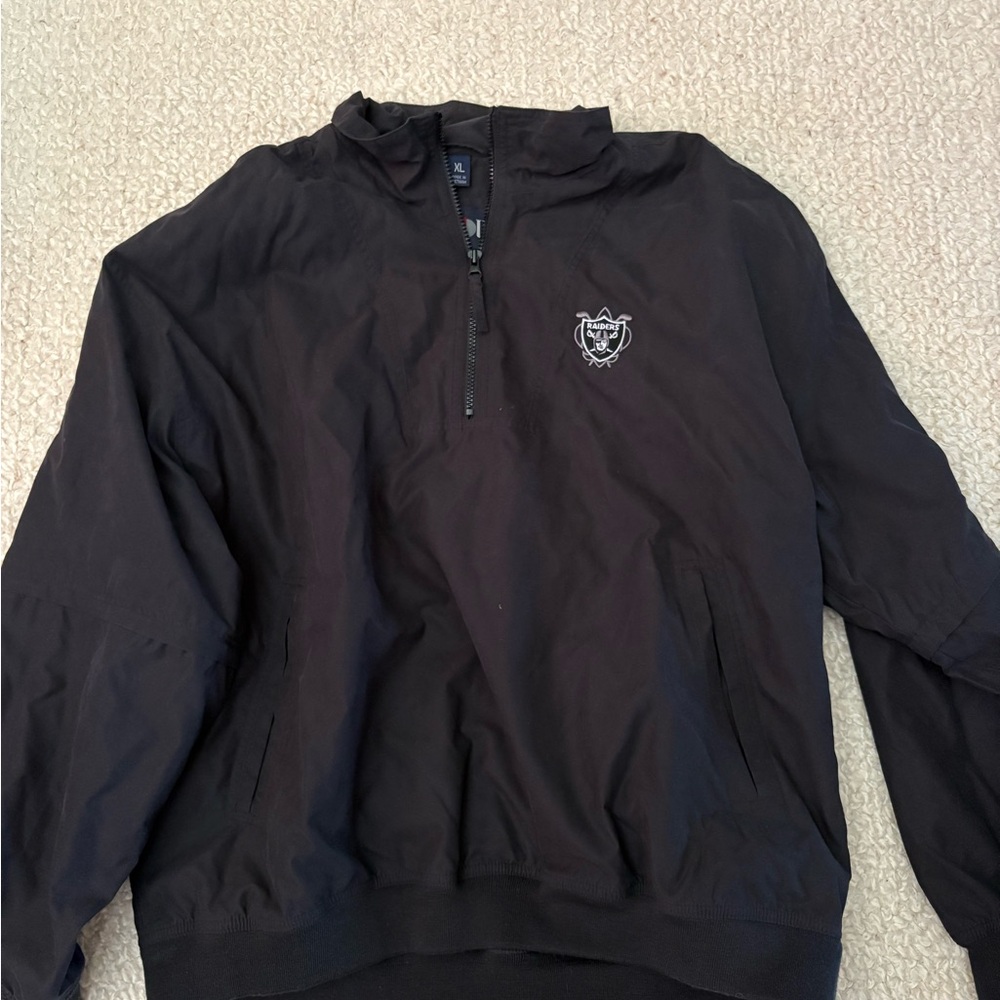 Raiders Golf Black Windbreaker Jacket
